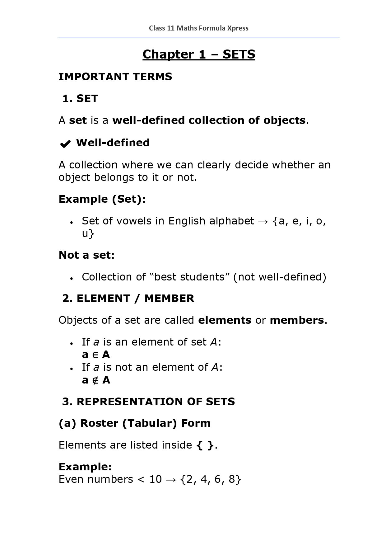 Class 11 Maths Formula Xpress - Image 2