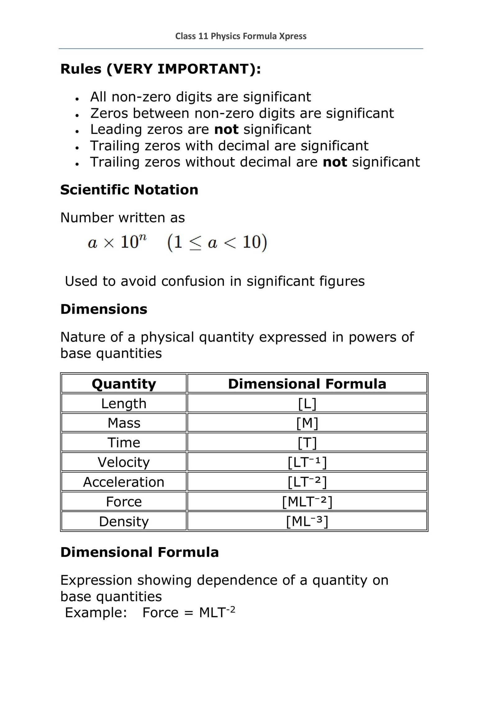Class 11 Physics Formula Xpress - Image 3