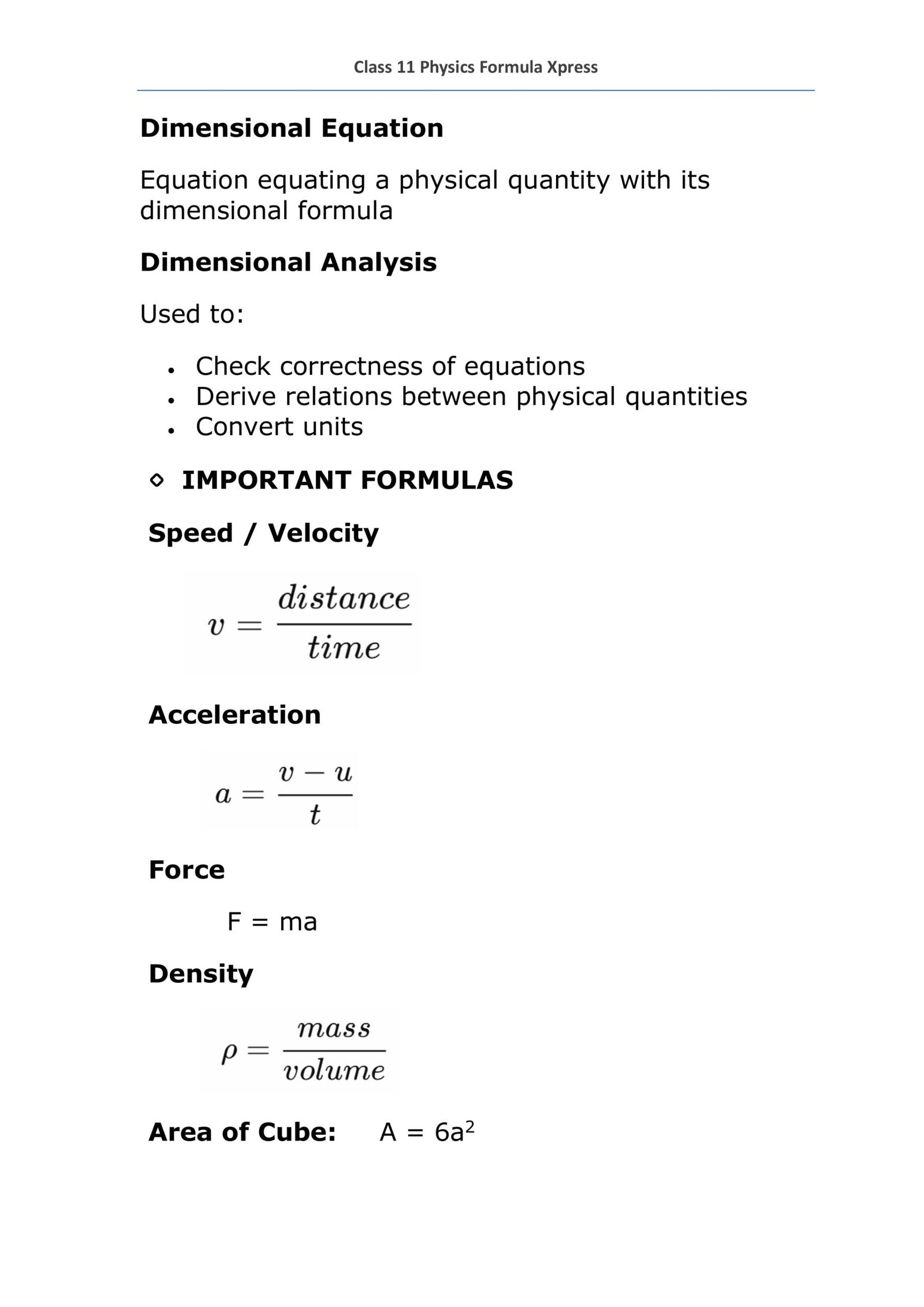 Class 11 Physics Formula Xpress - Image 4